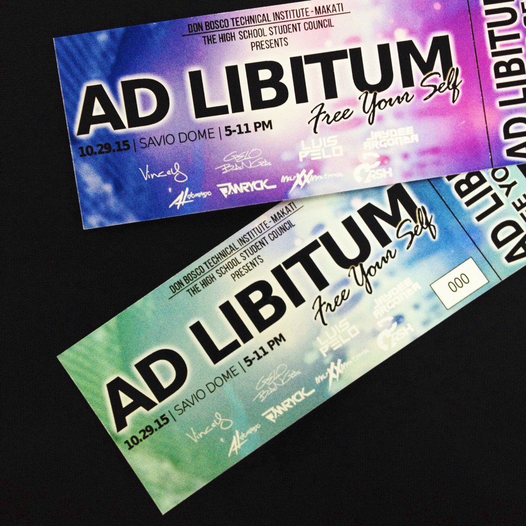 dbtimakatijhssc's tweet photo. 5 DAYS TO GO!
AD LIBITUM: FREE YOURSELF
OCT 29 5-11 PM
Pre-Selling Tickets & Shirts- 150
Door Price- 200
#HSD15 https://t.co/Aw830W2PV9