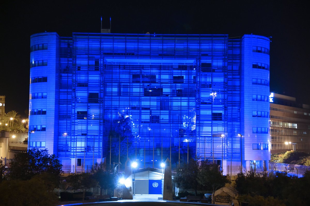UN's tweet photo. We're seeing more #UNBlue photos around the world! Italy, Japan, Australia, Lebanon + more: https://t.co/vQQcGR8CkQ https://t.co/KmMI4oW87g
