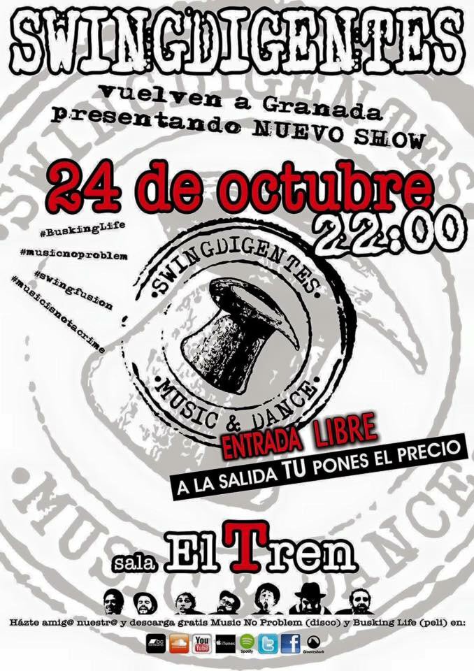 granadaocio's tweet photo. ¡Ey, muchachada! Esta noche a darlo todo en la @Lasalaeltren @Swingdigentes están aquí para hacerte bailar sin parar https://t.co/IYxCylCf8q