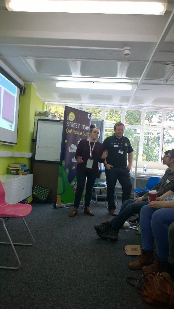 keele_st's tweet photo. Street Team Training on @nusuk 'Easy Tiger' campaign - "you're foot soldiers of consent" #EasyTiger @KeeleActivities https://t.co/MDpm7pIN3g