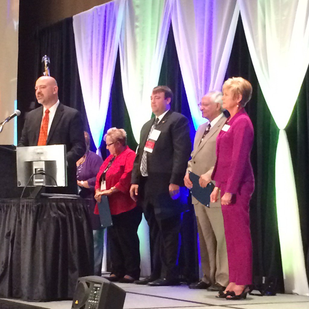 lizzybirds's tweet image. Clarkston School Board President Steve Hyer receives the President&apos;s Award at MASB Convention this morning #CCSBOE