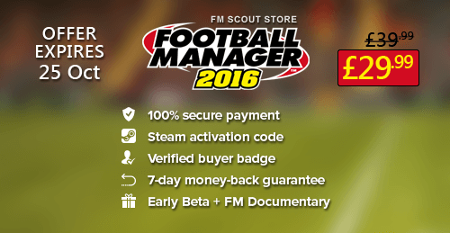 fmscout's tweet photo. #FM16 Digital Pre-Order with Bonus: Early #Beta + #FMDoc ★ £29.99 until tomorrow night → https://t.co/HQtp0aOCG2 https://t.co/rKoq8gKRvG