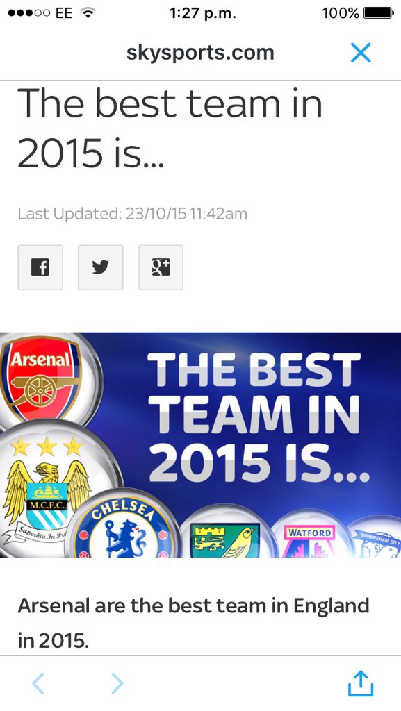 AFCLiveUpdates's tweet photo. And The best team in 2015 goes to.... @Arsenal #AFCLiveUpdates https://t.co/VKULPX1Q2t