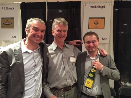 drloosenwines's tweet photo. At Hugel &amp; Fils tasting table (L to R) Etienne Hugel, Kirk Wille of @LoosenBrosUSA &amp; Jean Frédéric Hugel. #WSWE2015 https://t.co/fKau6HZash