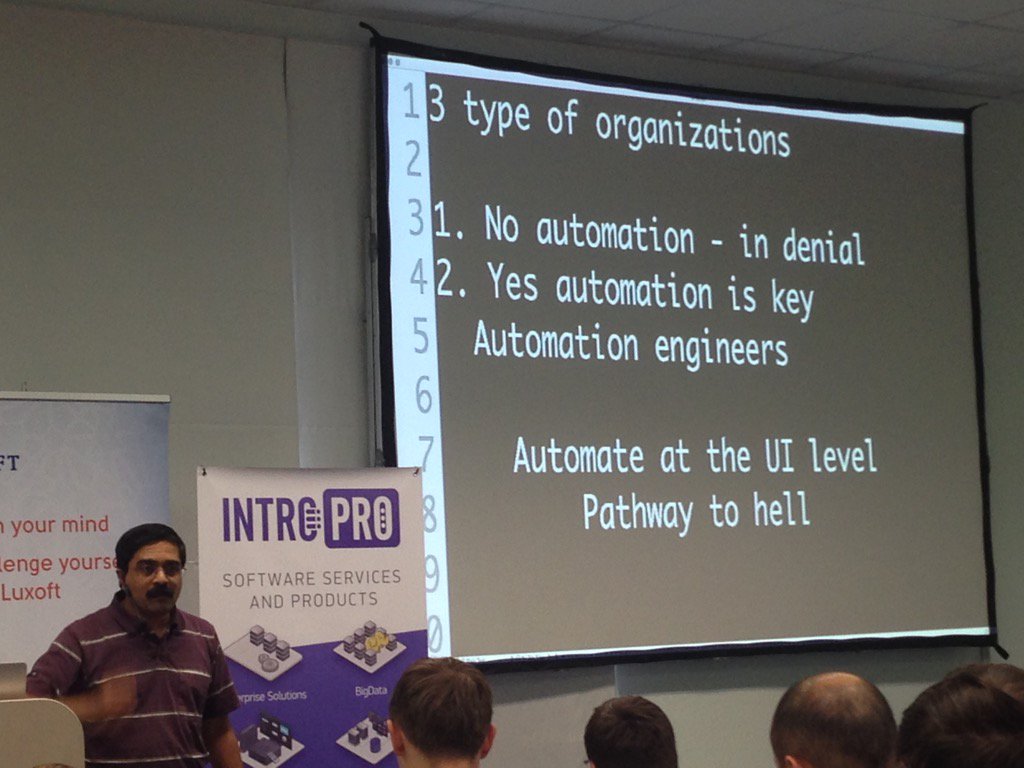 sshushliapin's tweet photo. #Automation at the UI level is #PathwayToHell @venkat_s #xpdays https://t.co/8W4MjGbWqN