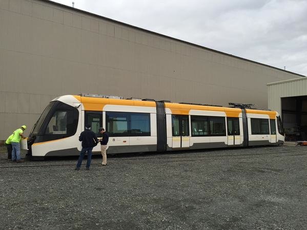 Per <a href="/prostreetcar/">John Schneider</a> 1st <a href="/CincyStreetcar/">CincyStreetcar</a> due 2B delivered at 10:30a on 10/30 @ Race St, 1 block north of Findlay Mkt!