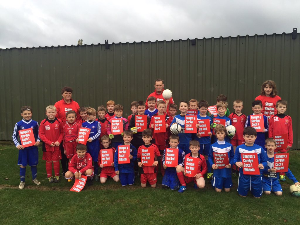 caerswsfc's tweet photo. Excellent display from Bluebirds &amp; @WhitestarsJFC under 9s this morning #showracismtheredcard @theredcardwales https://t.co/LHgIRjoiDg