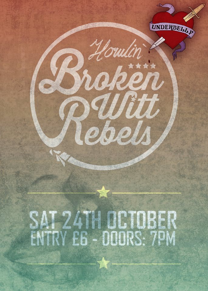 zigfridhoxton's tweet image. Broken Witt Rebels and their bluesy rock live tonight Sat. 24th Oct. 7pm!
#gig #blues #rock #Underbelly