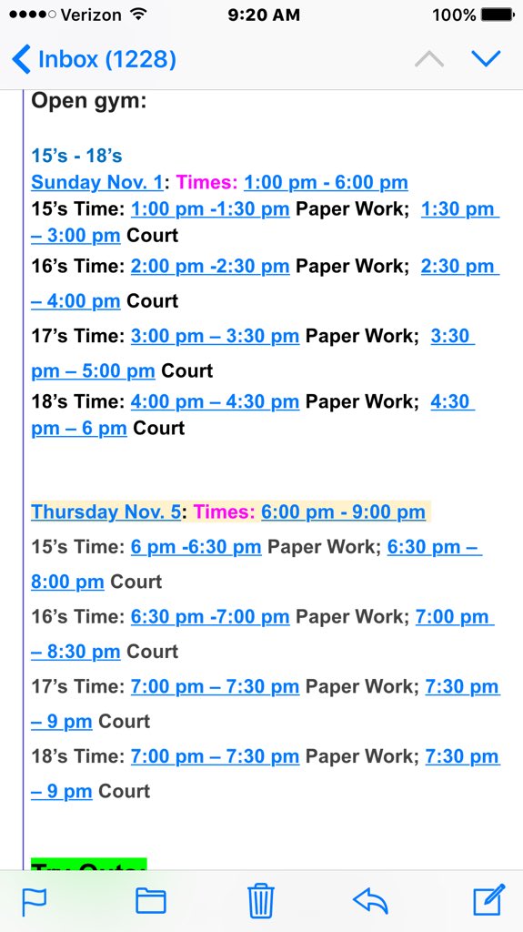 ncpowervb's tweet photo. Here are time CHANGES to tryouts and open gyms for 15s-18s! Spread the word! #ncpowervb 🏐 https://t.co/FqpUGD2wBt