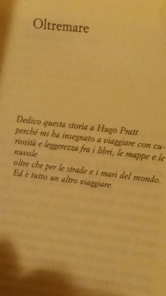 CheLibroViaggio's tweet photo. Bellissima la dedica di Marco Steiner a Hugo Pratt in "Oltremare" che ha appena letto, eccola #BCM15 #CheLibroBCM15 https://t.co/FS17xAbCFf