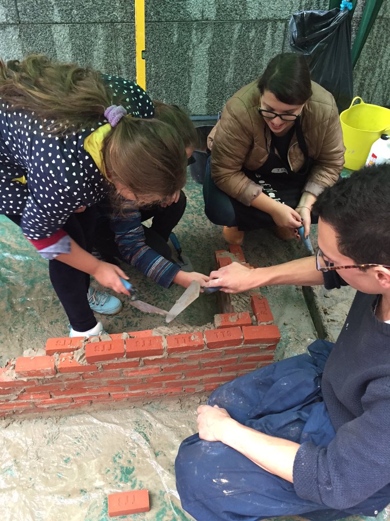 of_Making's tweet photo. The brick wall is in construction. #MakeShiftDo @CraftsCouncilUK #clay https://t.co/OEgJqBJ5v1