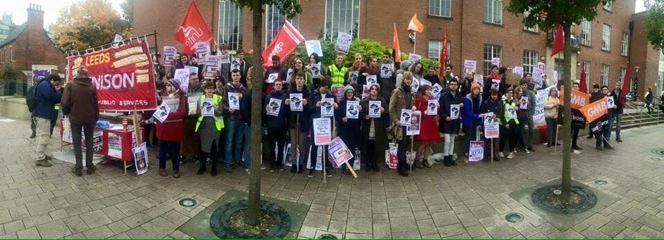 helenpattison91's tweet photo. #freeeducation demo in Leeds sends solidarity to students in South Africa #FeesMustFall https://t.co/H6qqEpQebo