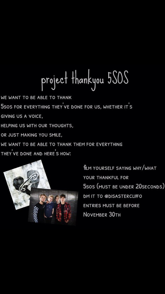 Helping_5SOSFam's tweet photo. #projectthankyou5sos https://t.co/Yjg7ADKMh4