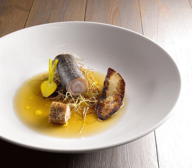 carp - foie gras - consomme - beets