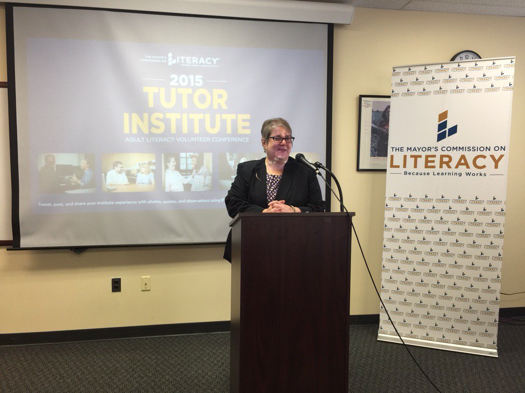 PHLWorkforce's tweet photo. Welcoming remarks from #MCOL Interim Executive Director Diane Inverso #TutorInstitute https://t.co/2Aou9vgngH