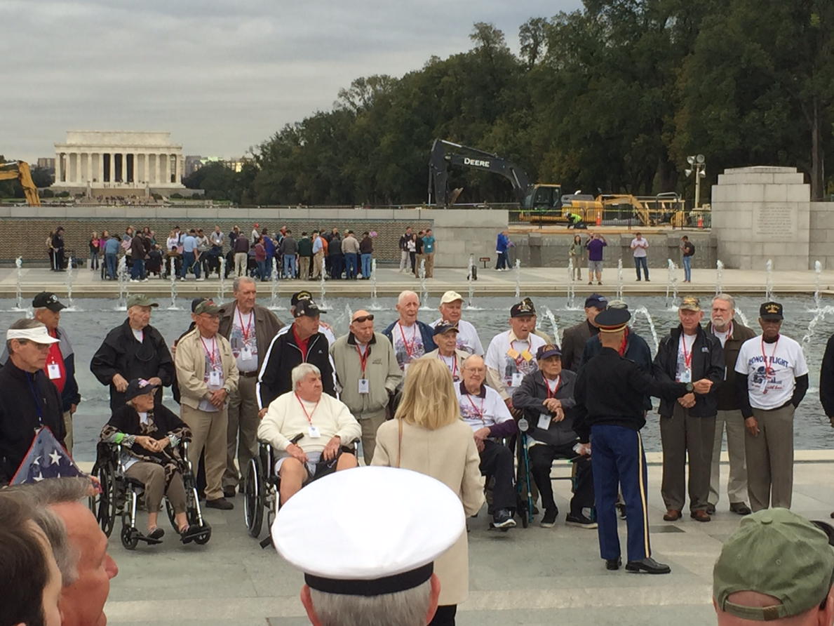 clschargers's tweet photo. God's timing .. A ceremony for an honor flight while we are visiting the WWII Memorial. #dctrip15 https://t.co/zISlH9WMzB