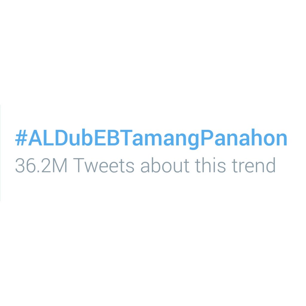 mgapinoyhugot's tweet photo. HAPPY 36M TWEETS!
HAPPY 36 YEARS EAT BULAGA!

THE NEW WORLD RECORD.
#ALDubEBTamangPanahon https://t.co/YxQTnIVKfN