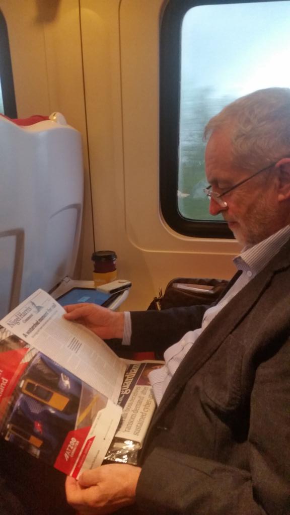 jeremycorbyn's tweet photo. 2nd month running I'm mentioned on front page of Rail Magazine. Great read on way back from @EastMidsLabour #EMlab15 https://t.co/nptoyz35K6