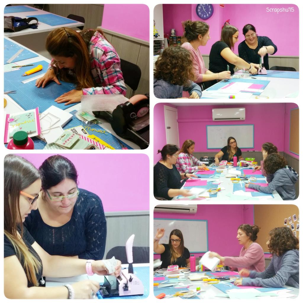 scrapshu's tweet photo. Buenas tardes Scraperas! 
Os enseño el resultado del taller de esta mañana en scrapshu! Gracias por venir chicas! :) https://t.co/Sycq6EgRzR