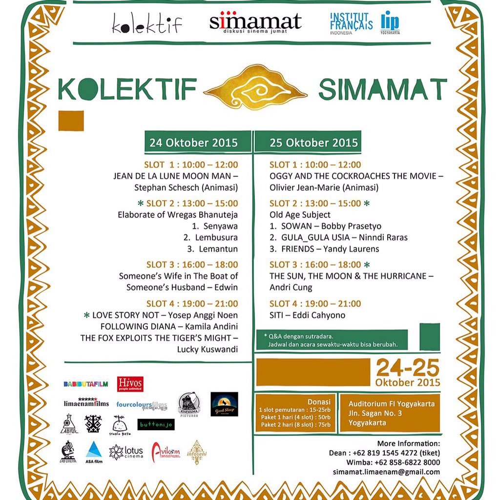 Baiklah layar alternatif kita masih berlangsung besok.. Jangan kelewatan.. #kolektifsimamat