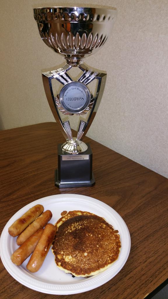 Ryan_Bader's tweet photo. Breakfast with the cup! Better luck next year @Gill3R !#communithon #WCUForTheWin https://t.co/F0WmYE2EGa