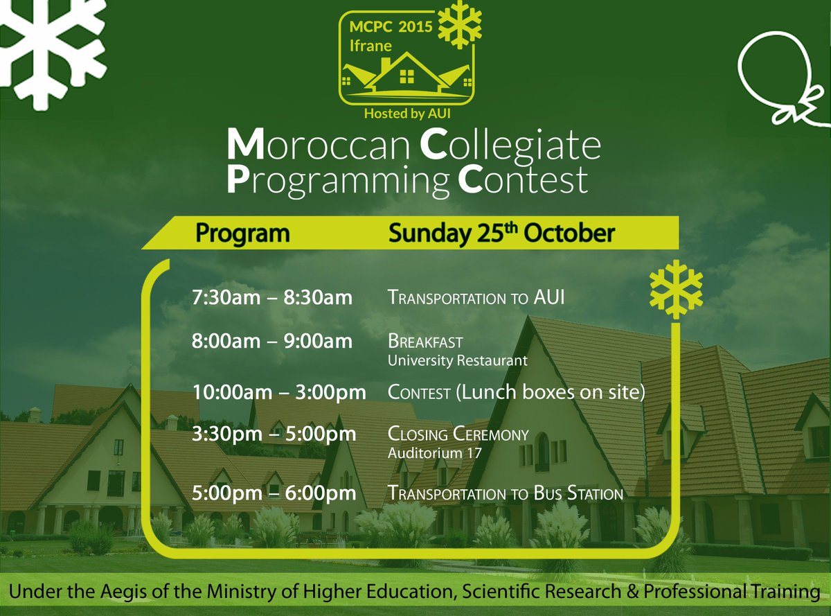 AlAkhawayn's tweet image. #MCPC2015 Program on Sunday 25 Oct.
