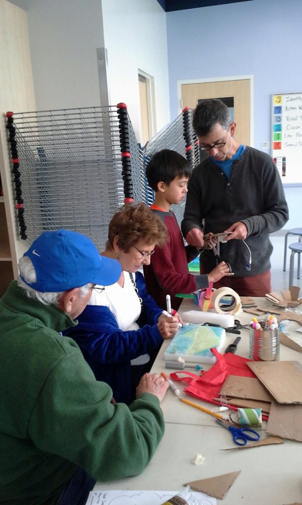 Mburkeart's tweet image. The best thing we CREATED today was COMMUNITY! #cardboardchallenge @DscAPSArt  @DiscoveryESPTA @DiscoveryAPS