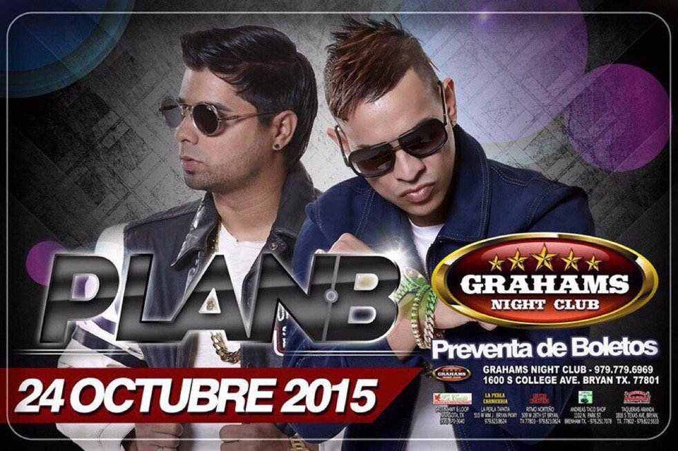 #planb hoy en Bryant Texas en Grahams Night Club en el 1600 College Ave. #loveandsex #tour nos vemos esta noche!!
