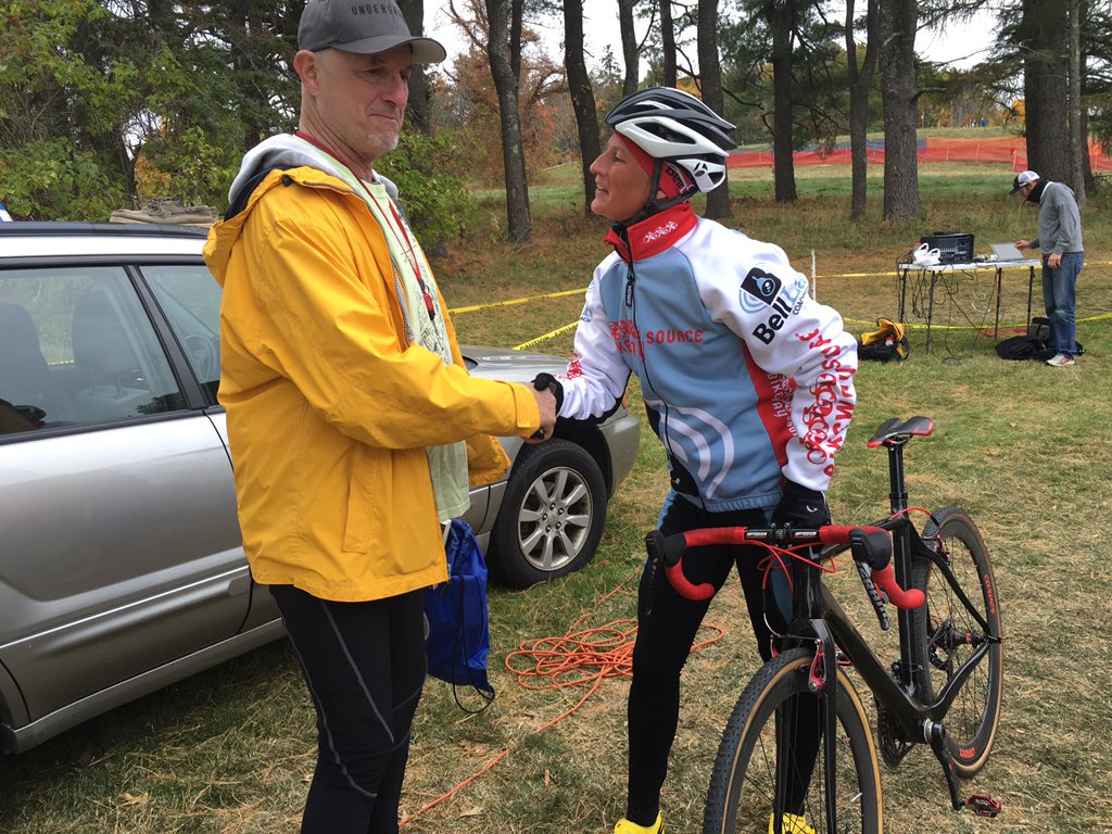 ljfinison's tweet photo. Giving my book to the winner of today's race. #cyclocross #harvardmass https://t.co/lHgWTYngvo