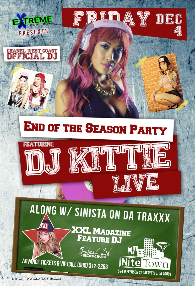 DollahDae's tweet photo. @DJKITTIE LIVE! #December4th #Lafayette #UL #ExtremeENT #SplashLifeBooking S/O to @TheRealDill93 & @Splash_Booking https://t.co/X3UMOozZ3h
