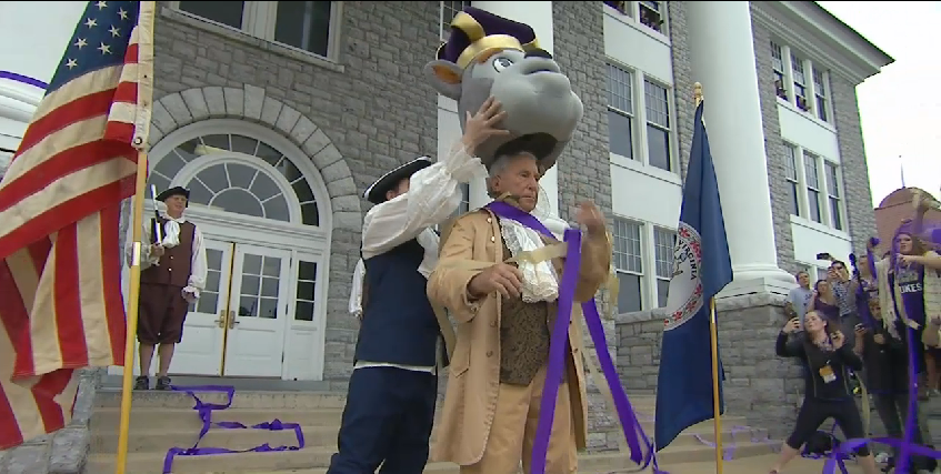 espn's tweet photo. Founding Father Corso? James Madison becomes school No. 53 to be picked by Lee in @ChevyTrucks #SaturdaySelections! https://t.co/Pppv5YClei