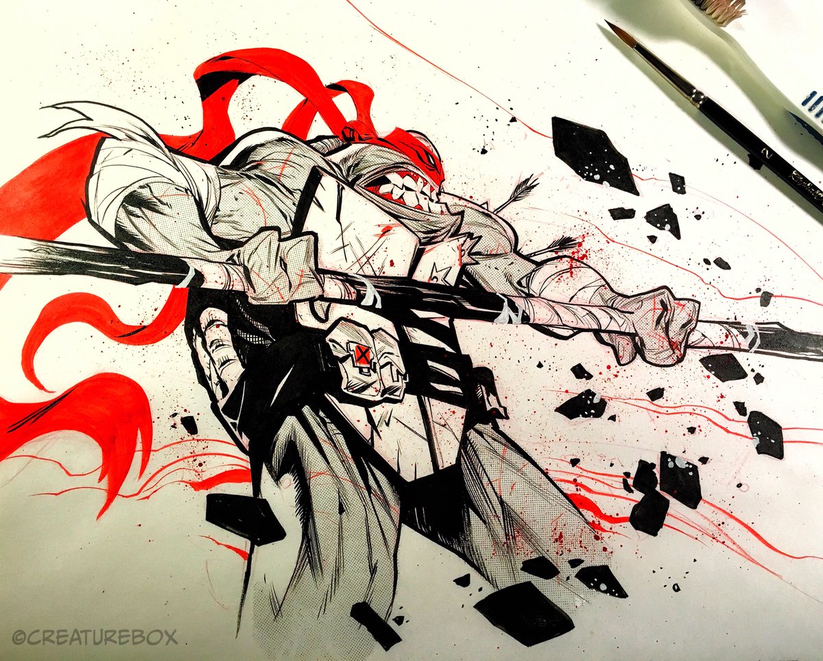CreatureBox's tweet photo. Inktober Day 24: Turtle Power #inktober #classictmnt #donnie https://t.co/NhTvn3vMlW