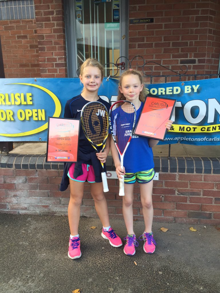 craigw545's tweet photo. Jess with runner up Millie in Carlisle #smileyfinal @squashgirlsrock #up&coming #one4thefuture https://t.co/nPk6EkVGRZ