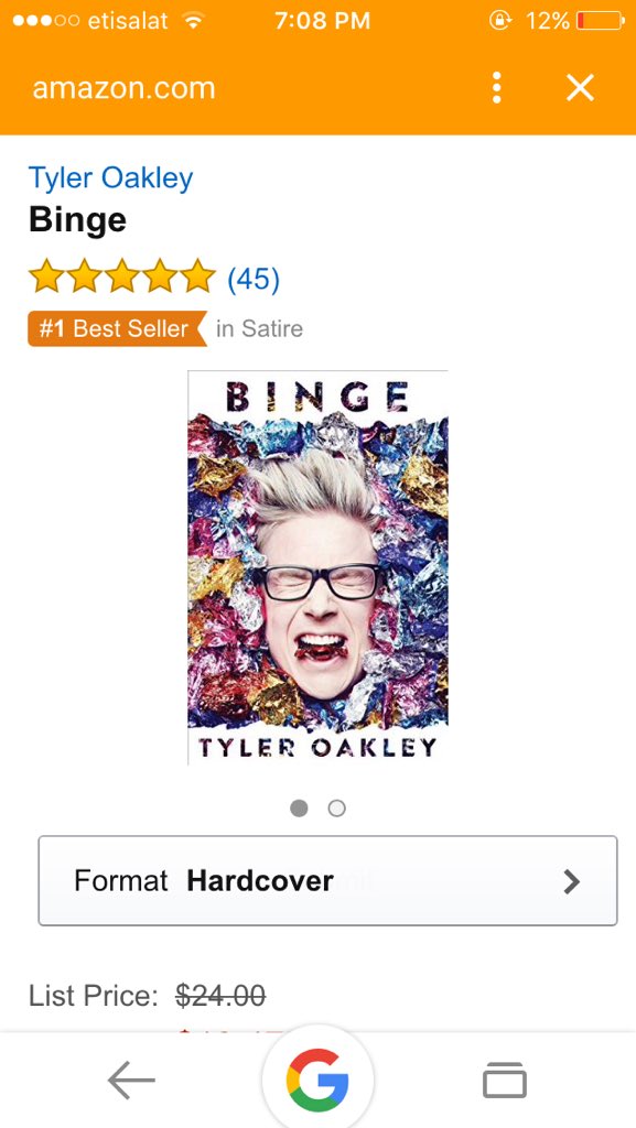 randdAyyBee's tweet photo. Woooww good jobb BINGE IS 1 BEST SELLER IN AMAZON😭❤️ @tyleroakley https://t.co/qbkaOx1BgZ