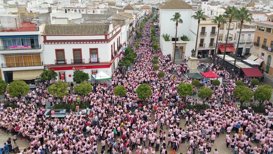 noelialopezv's tweet photo. Lebrija hoy se ha sumado al rosa contra el cáncer de mama. 
Orgullosa de mi tierra💕. https://t.co/HwKkBq5vY1
