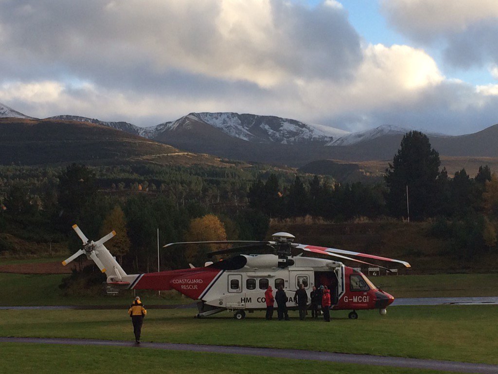 shavenraspberry's tweet photo. S92 arrives in at Glenmore Lodge. @TweedValleyMRT @mountrescueuk @ScottishMR #mountainrescue #SMRconference https://t.co/OdfPq7446y