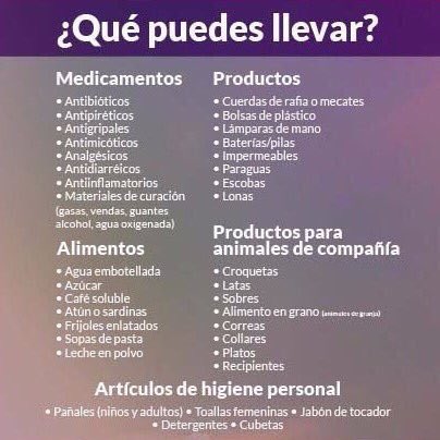 GeorginaHolguin's tweet photo. Momento de ayudar a los damnificados, lleva cualquiera de estos artículos a los centros de acopio en tu ciudad. https://t.co/YWAYEvPd84