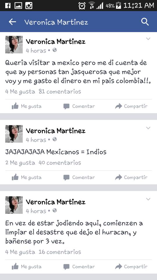 chomyruv's tweet photo. Que opinan de las burlas de esta colombiana estoy muy enojada #TormentaTropical #HuracanPatricia #MexicoUnidos https://t.co/QipysRj8kE