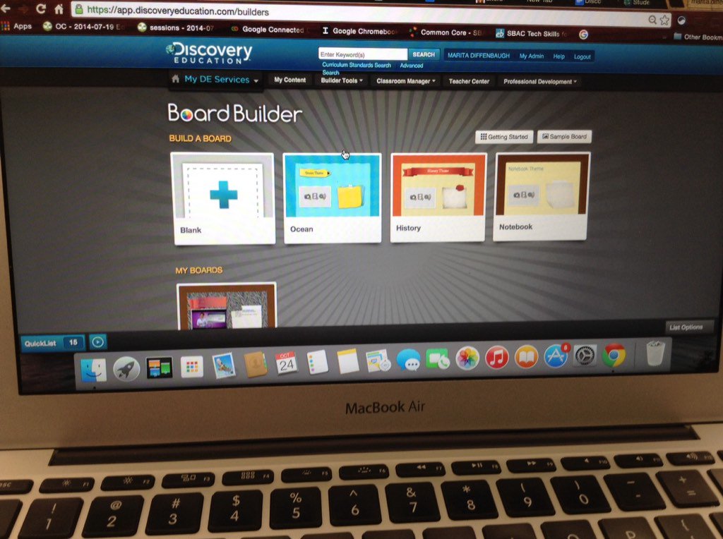 MDiffenbaugh's tweet photo. Taking time to create & collaborate together w/ @DiscoveryEd Board Builder at #fallvirtcon2015! #edtechboise https://t.co/vRzPUeQo9U