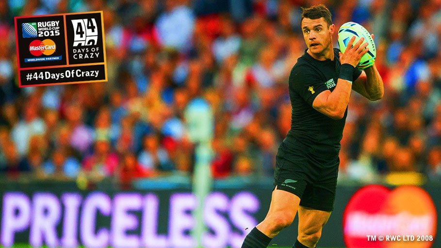 MastercardUK's tweet photo. Becoming #NZL’s all-time record World Cup points scorer: Priceless. Congratulations, @DanCarter. #NZLvRSA https://t.co/30kqsXcQQn