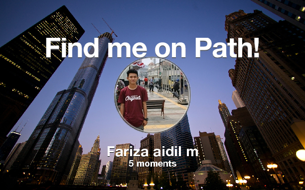 AidilFAM's tweet photo. Find me on #Path now! Go to: https://t.co/UDhkjLH1Mm! #thepersonalnetwork https://t.co/hHGMIPDZQj