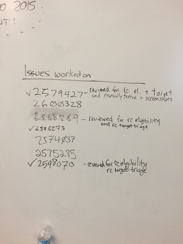 Issue process for D8 core sprint