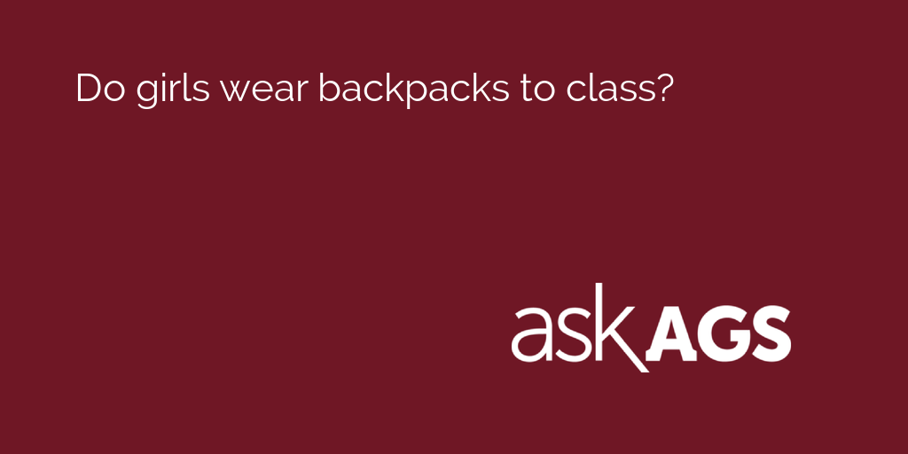 AskAgs's tweet photo. Do girls wear backpacks to class?

See what students say: https://t.co/7Ko6wf1M72 https://t.co/GSn7raeXpj