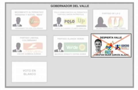 ibonbe1965's tweet photo. Para un mejor VALLE DEL CAUCA,votemos asi .Marcando la opción 6 en el tarjeton para la GOBERNACION . DESPIERTA VALLE https://t.co/TYovocZBOl