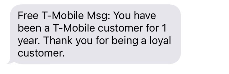 milexplorer's tweet photo. It's not common to get messages like this from businesses. @TMobile @TMobileHelp Thank you too #CustomerExperience https://t.co/AdfZQYI9iV