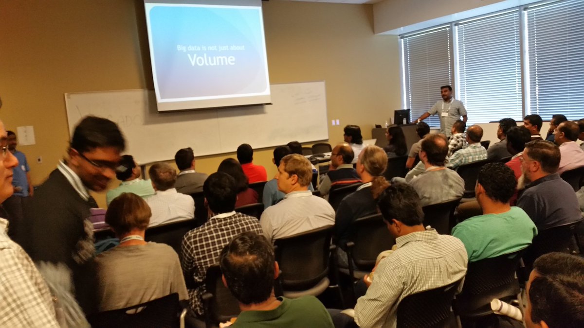 mandar1012's tweet photo. Speaking about volume! Practical big data use cases by architect Hari G. packed conference room #phxdataconference https://t.co/aEGwJf91Bx