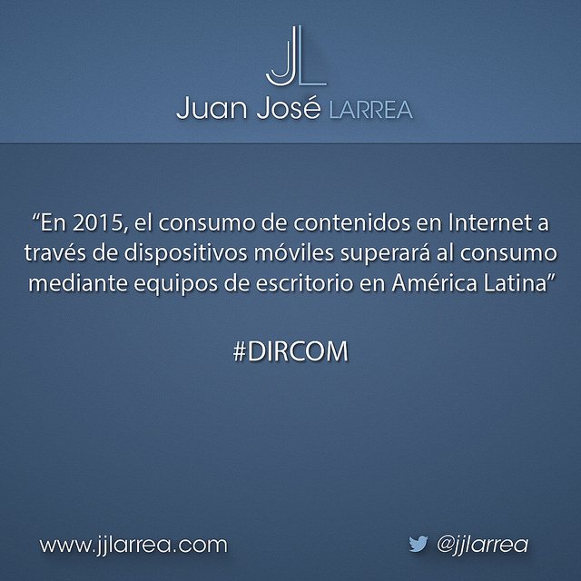 GrupoDIRCOM's tweet photo. En Congreso #ALARP2015, @jjlarrea habla sobre tendencias en tecnología. #DIRCOM https://t.co/L3F3cK3Ka2