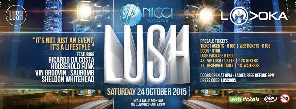 niccibeach's tweet photo. 2NITE: Lush at #NicciBeach. Come get your jam on! 8pm - Bhavs &amp; KrazyBoy. 9pm - Household Funk. 10pm - Golden Lock. https://t.co/FU7isUl14K