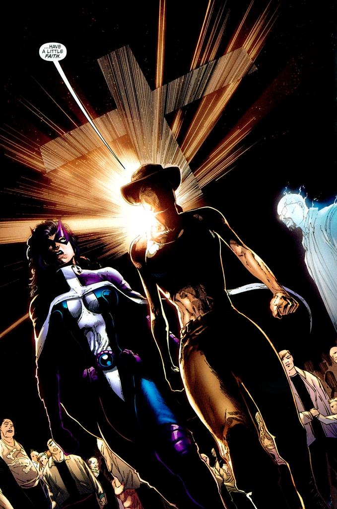 The detective, the Huntress, and the not-so-holy ghost. Must've been one of the crusades that the bible skipped.