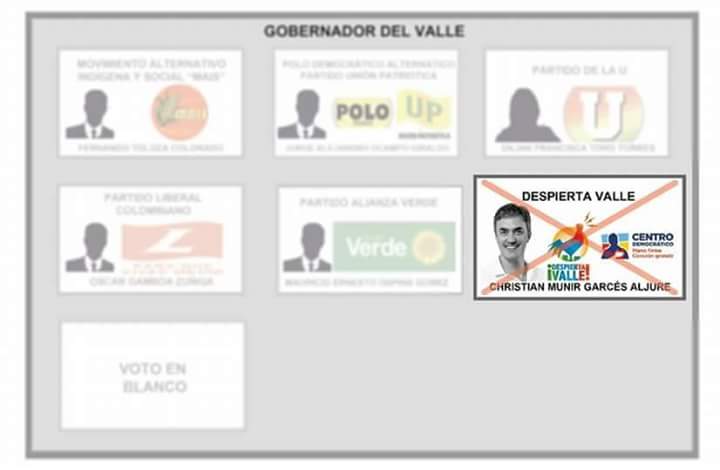 SonniaBalicky's tweet photo. EL VALLE DEL CAUCA, votará así MAÑANA..SI DIOS QUIERE...CERO CORRUPCIÓN. https://t.co/JTQcR07tCj